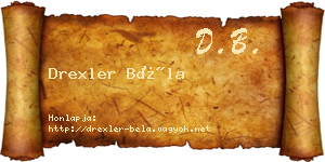 Drexler Béla névjegykártya